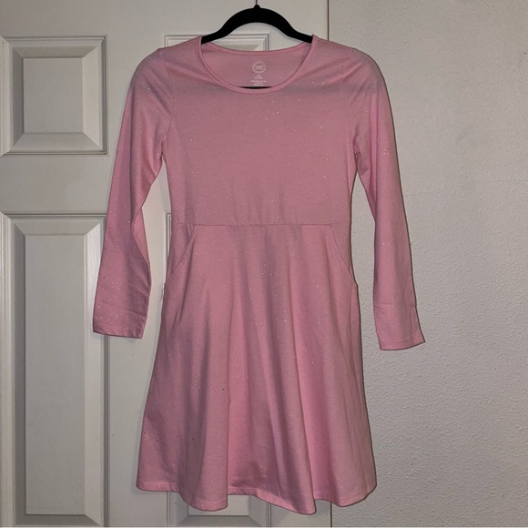 New without tags Wonder Nation Pink glitter dress size L 10/12 - Picture 1 of 7